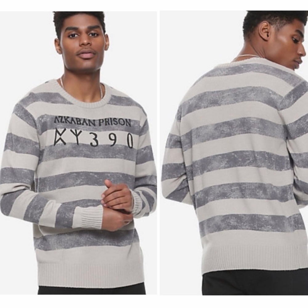Harry Potter Azkaban Prison Stripe print Sweater, unisex, size L